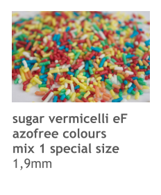 sugar vermicelli eF azofree colours  mix 1 special size  1,9mm