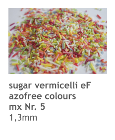 sugar vermicelli eF azofree colours  mx Nr. 5 1,3mm
