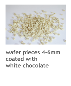 wafer pieces 4-6mm coated with white chocolate