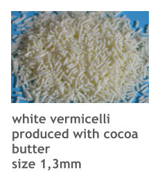 white vermicelli produced with cocoa butter size 1,3mm