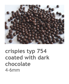 crispies typ 754 coated with dark chocolate  4-6mm