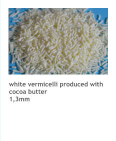 white vermicelli produced with cocoa butter 1,3mm