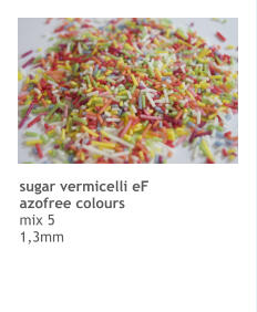 sugar vermicelli eF azofree colours mix 5 1,3mm