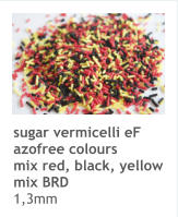 sugar vermicelli eF azofree colours mix red, black, yellow mix BRD1,3mm