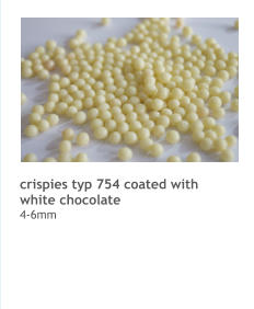 crispies typ 754 coated with white chocolate 4-6mm